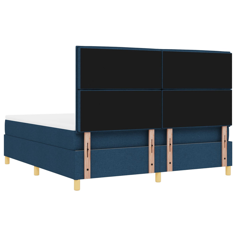 Boxspringbed Met Matras & Bank Blauw 180X200 Cm Stof Crème