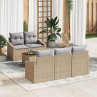 Garden lounge set with cushions 6 pcs Beige poly rattan