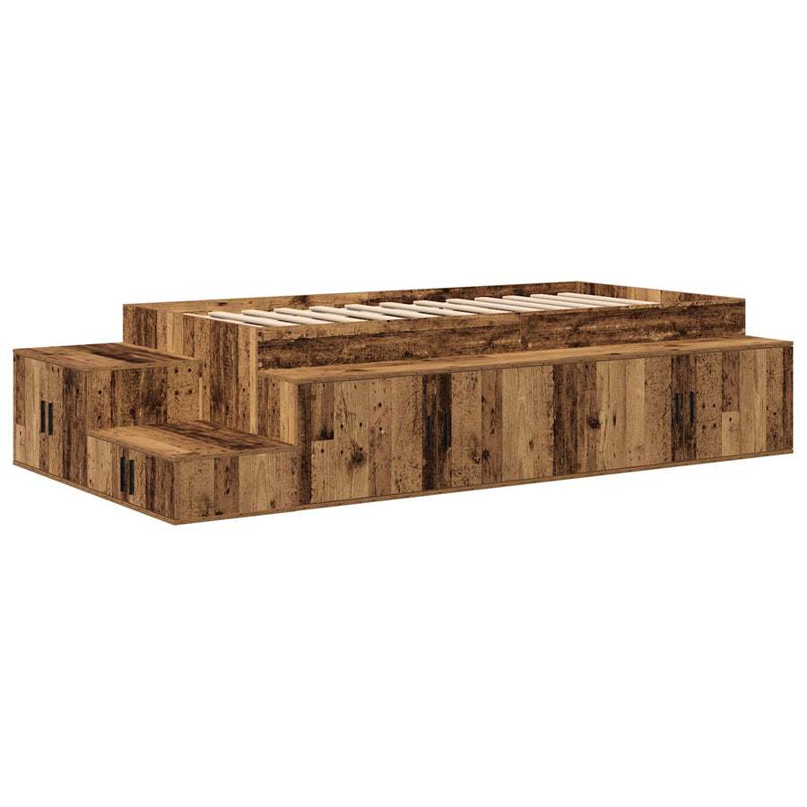 Opslagbed Oud Hout Massief Hout En Fineer 75 X 190 Cm Opslag Artisanaal Eiken