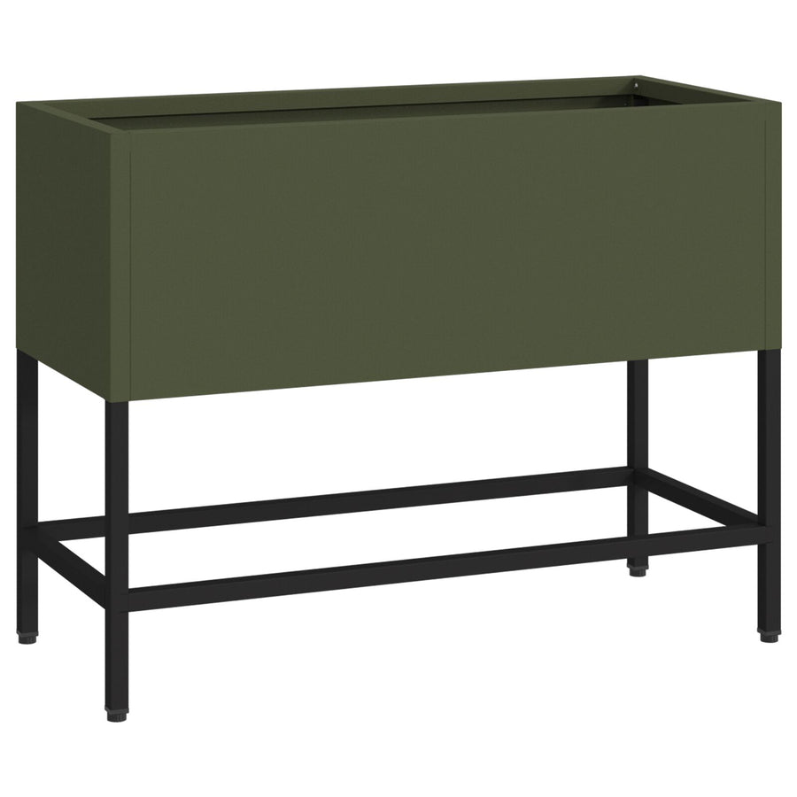 Verhoogde Tuinbak Olijfgroen Staal Olijf groen 60 x 26 x 45 cm