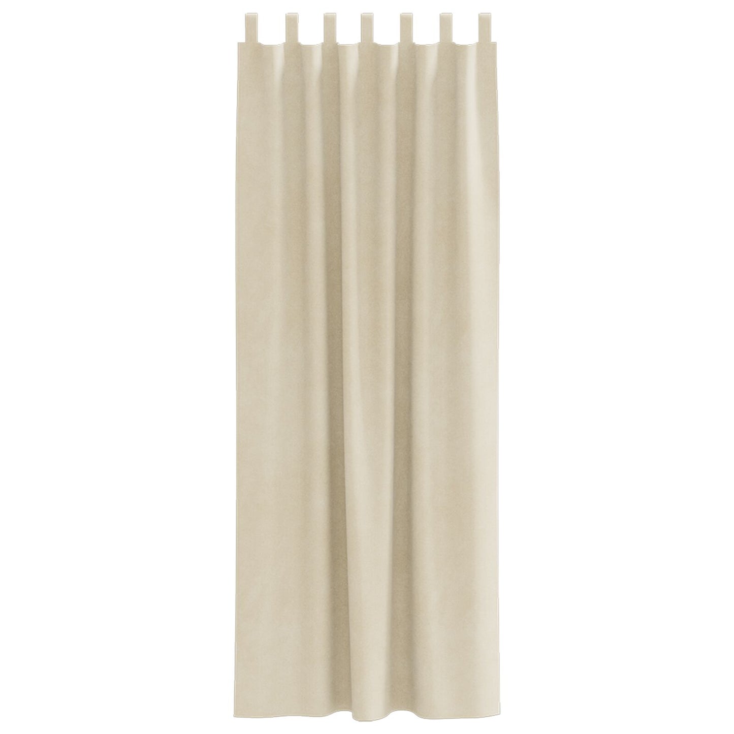 Zwarte Verduisteringsgordijnen Met Ophanglussen 2 Stuks Velours Crème 140 x 245 cm met hanglussen