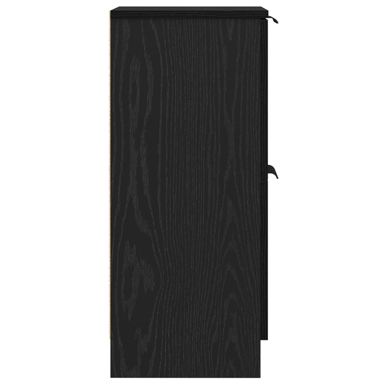 Dressoirs 2 Stuks In Zwart Eiken, 30X30X70 Cm, Gemaakt Van Geengineerd Hout