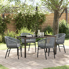 Outdoor dining set 5 pcs Anthracite Powder-coated steel