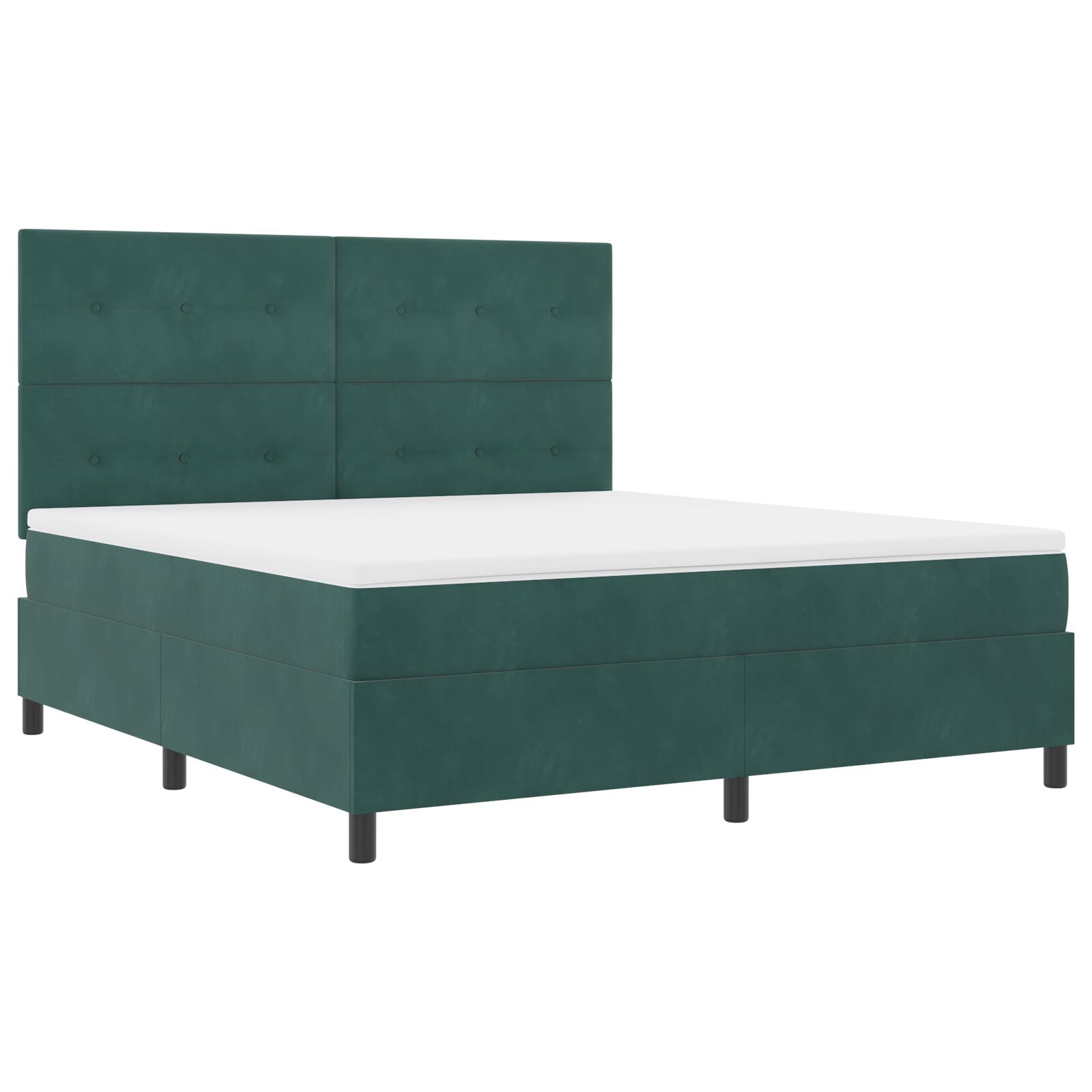 Boxspringbed Met Matras Donkergroen Super King Fluweel Blauw