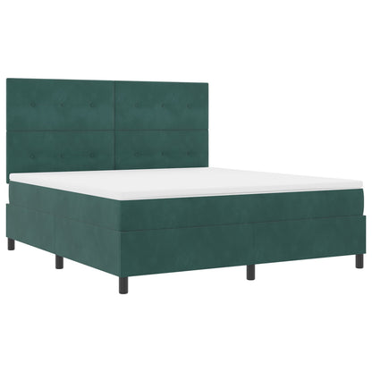 Boxspringbed Met Matras Donkergroen Super King Fluweel Blauw