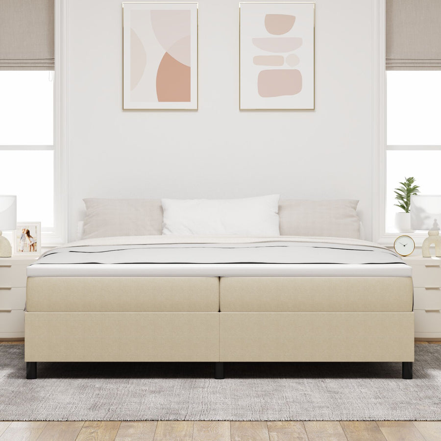 Boxspring Bed Met Matras Licht Groen Grijs 200X200 Cm Corduroy Stof