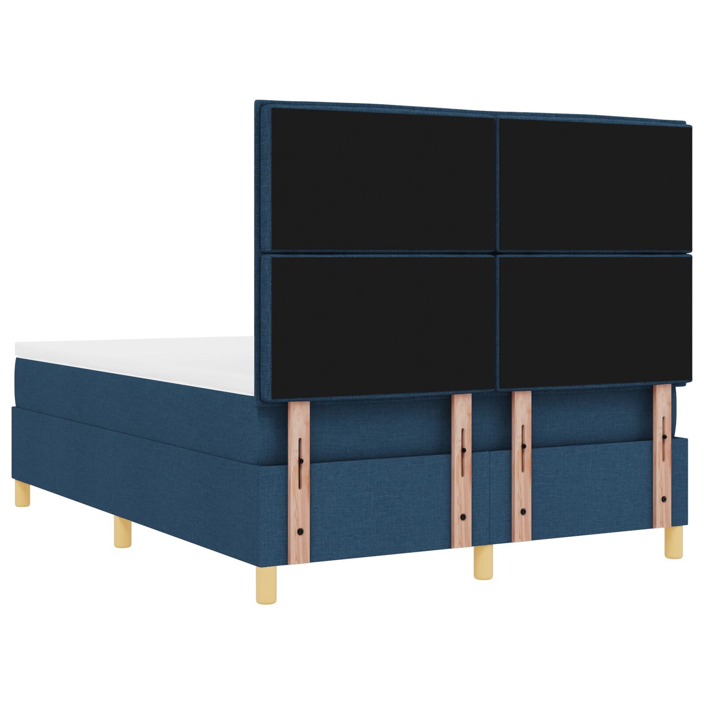 Boxspring Bed Met Matras Blauw 160X200 Cm Stof Blauw