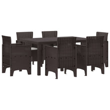 7 Delige Tuin Eettafel Set Met Kussens Bruin Poly Rattan
