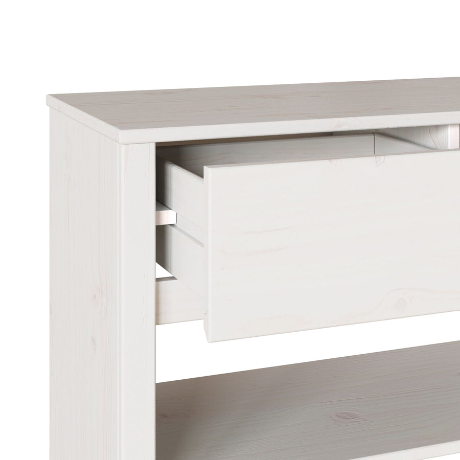 Console Tafel ""Drammen"" 89,5X37X73 Cm Massief Hout Grenen Wit