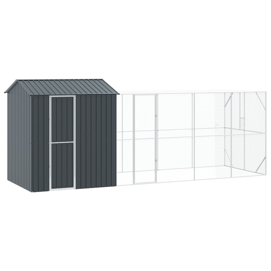 Vogelvolière Met Uitschuifmodule Anthraciet Staal 210 x 619 x 247 cm