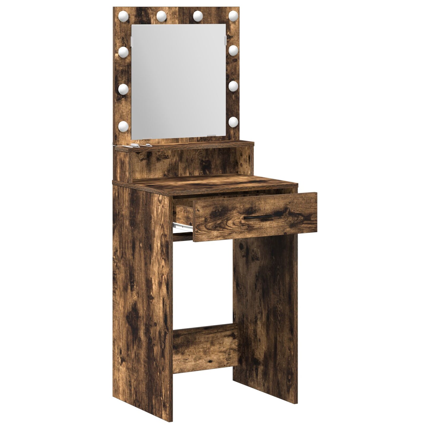 Kaptafel Met Led-Verlichting - Gerookt Eiken 50 x 41 x 135 cm Gerookte eik