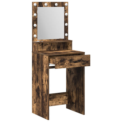 Kaptafel Met Led-Verlichting - Gerookt Eiken 50 x 41 x 135 cm Gerookte eik