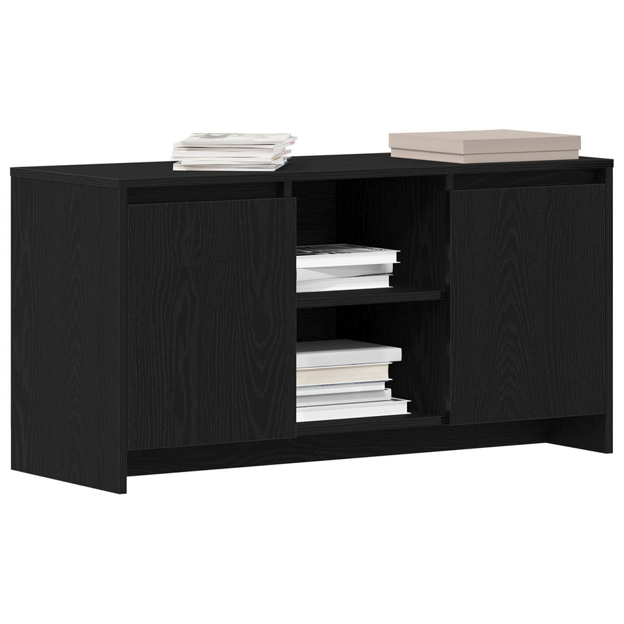 Tv-Kast Zwart Eik 102X37,5X52,5 Cm Bewerkt Hout
