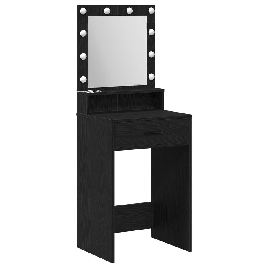 Kaptafel Met Led-Lampen In - 50 x 41 x 135 cm Zwart eiken