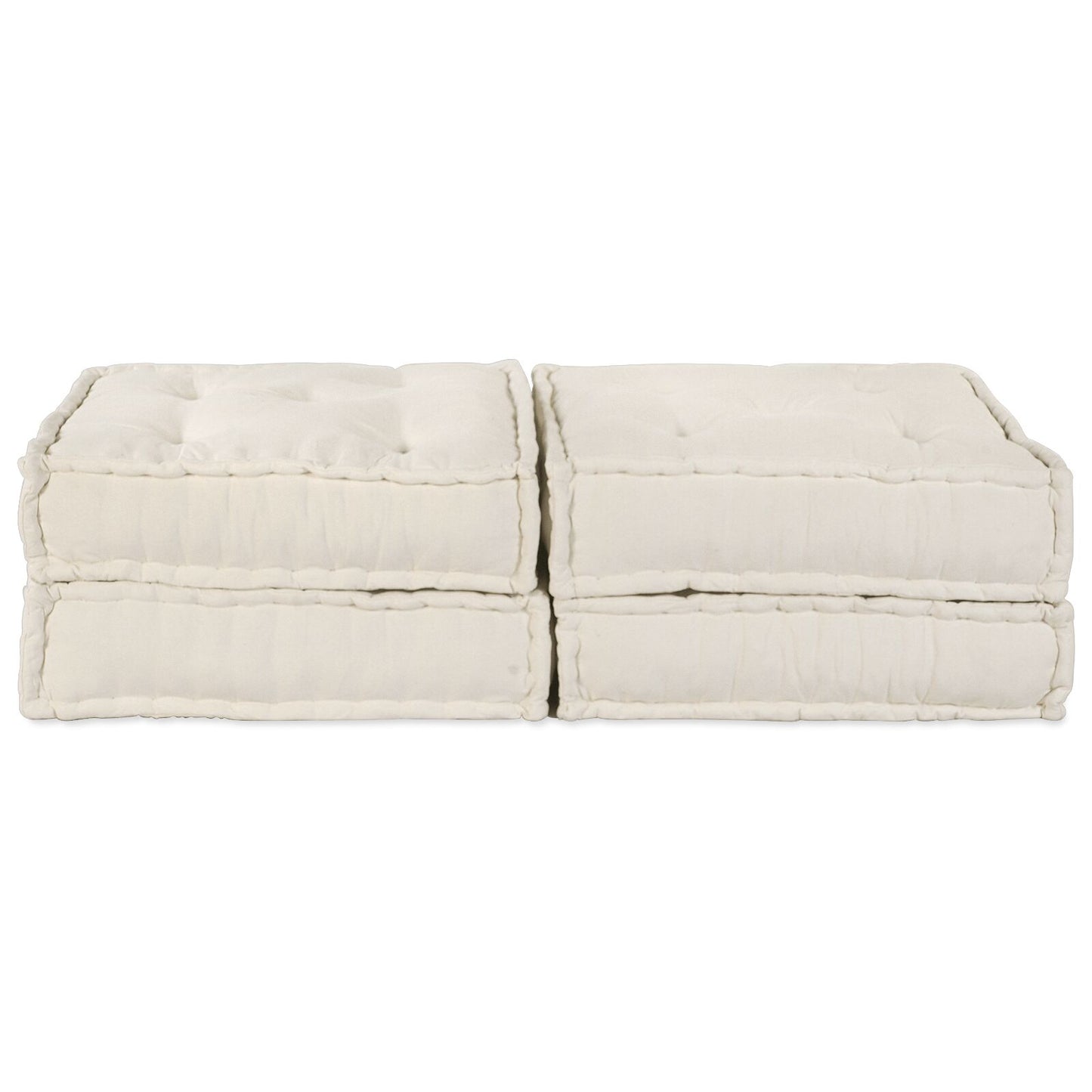 2-Zits Modulair Poef Sofa Converteerbaar Stof Crème 70 x 70 x 36 cm 2x lounge