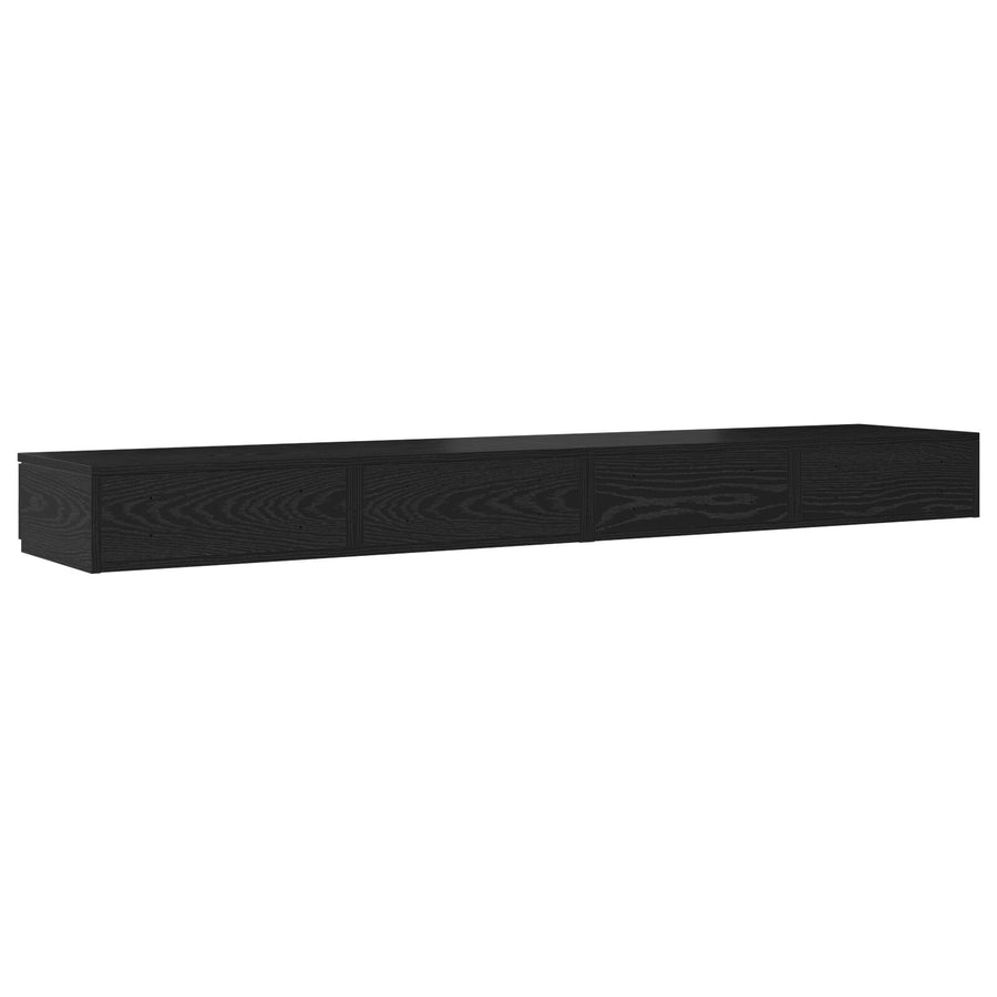 Bedladen Zwart 200X36,5X16,5 Cm Bewerkt Hout Zwart eiken 200 x 36.5 x 16.5 cm