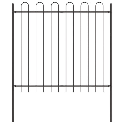 Tuinhekje Met Hoepeltop 6,8X1,5 M Staal Grijs 1.5 m 6.8 m