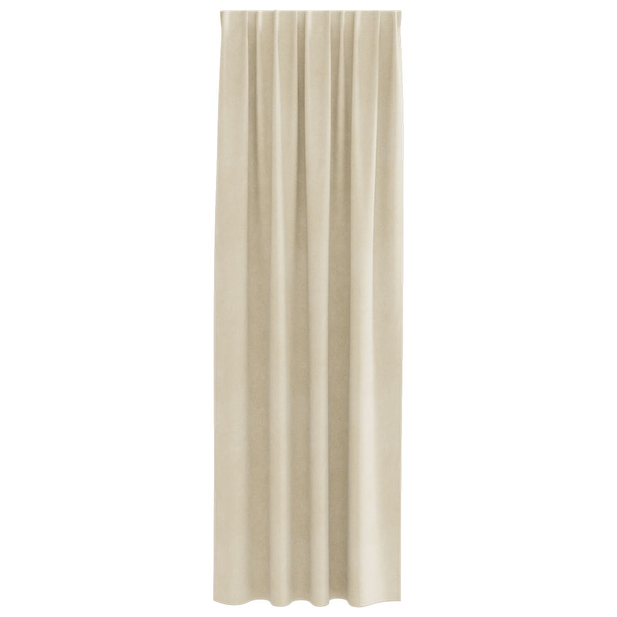 Blackout Gordijnen Met Top Tape 2 Stuks Velours Crème 140 x 260 cm met naaimachineband