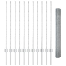Gelaste Draadhek met 22 U-Palen Zilver 1x25 m Staal