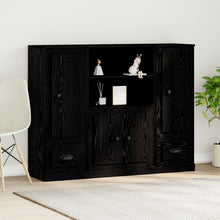 Highboard 132X35,5X103,5 Cm Gelaagd Hout Zwart eiken