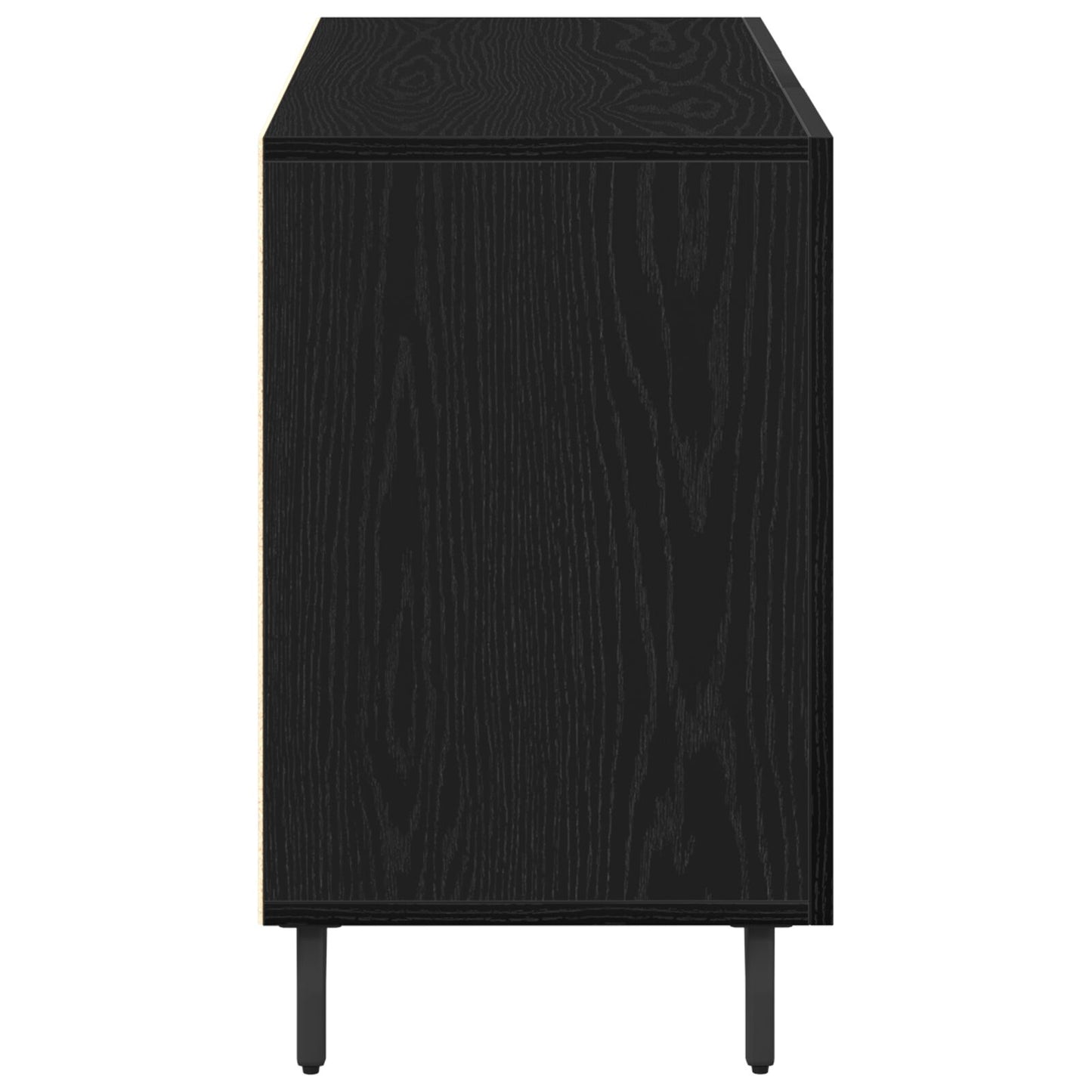Dressoir Zwart Eiken 100X36X60 Cm Geperst Hout