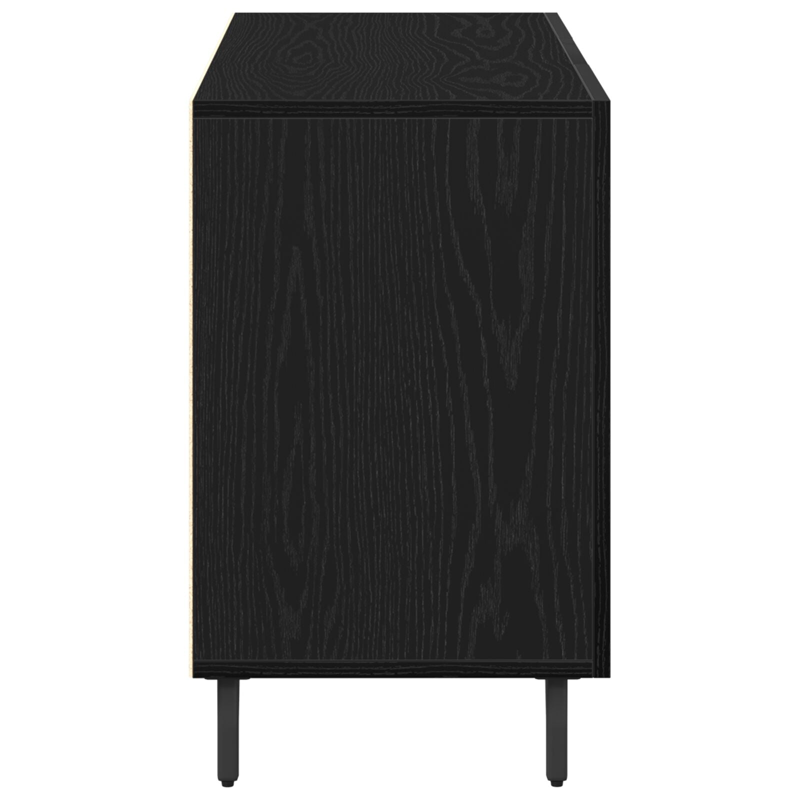Dressoir Zwart Eiken 100X36X60 Cm Geperst Hout