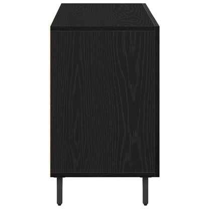 Dressoir Zwart Eiken 100X36X60 Cm Geperst Hout