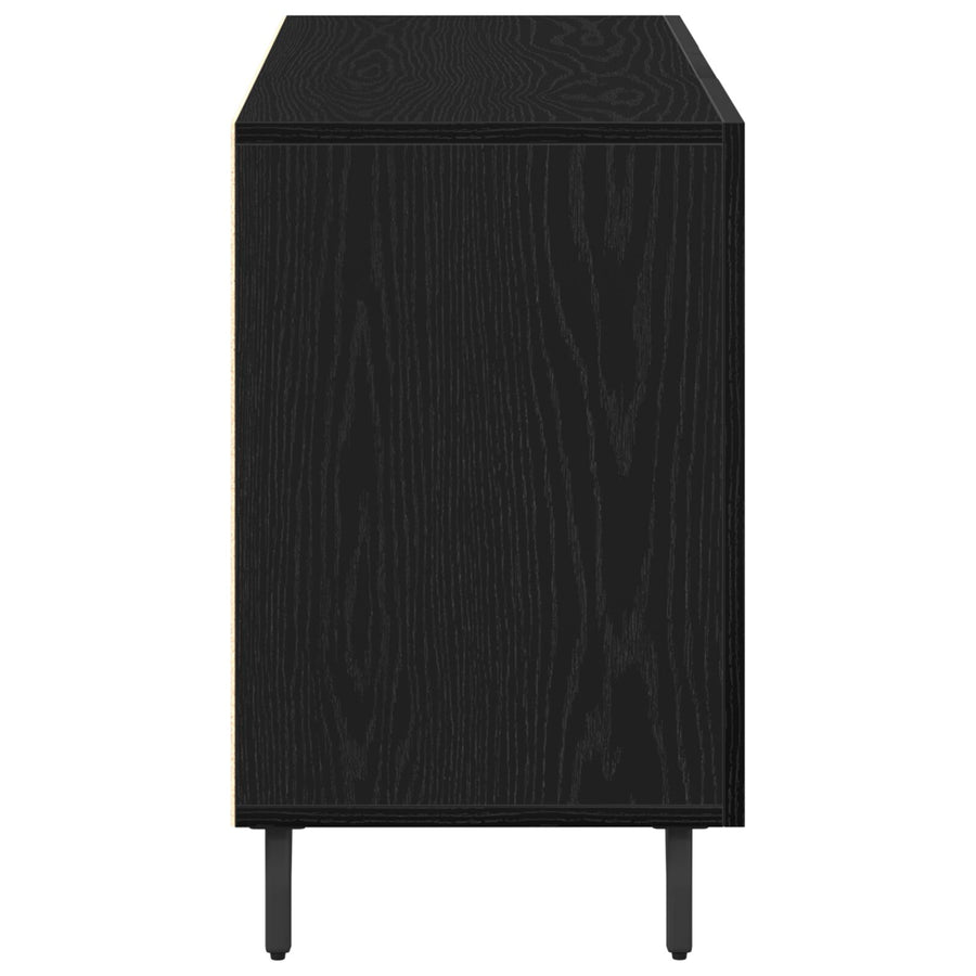 Dressoir Zwart Eiken 100X36X60 Cm Geperst Hout