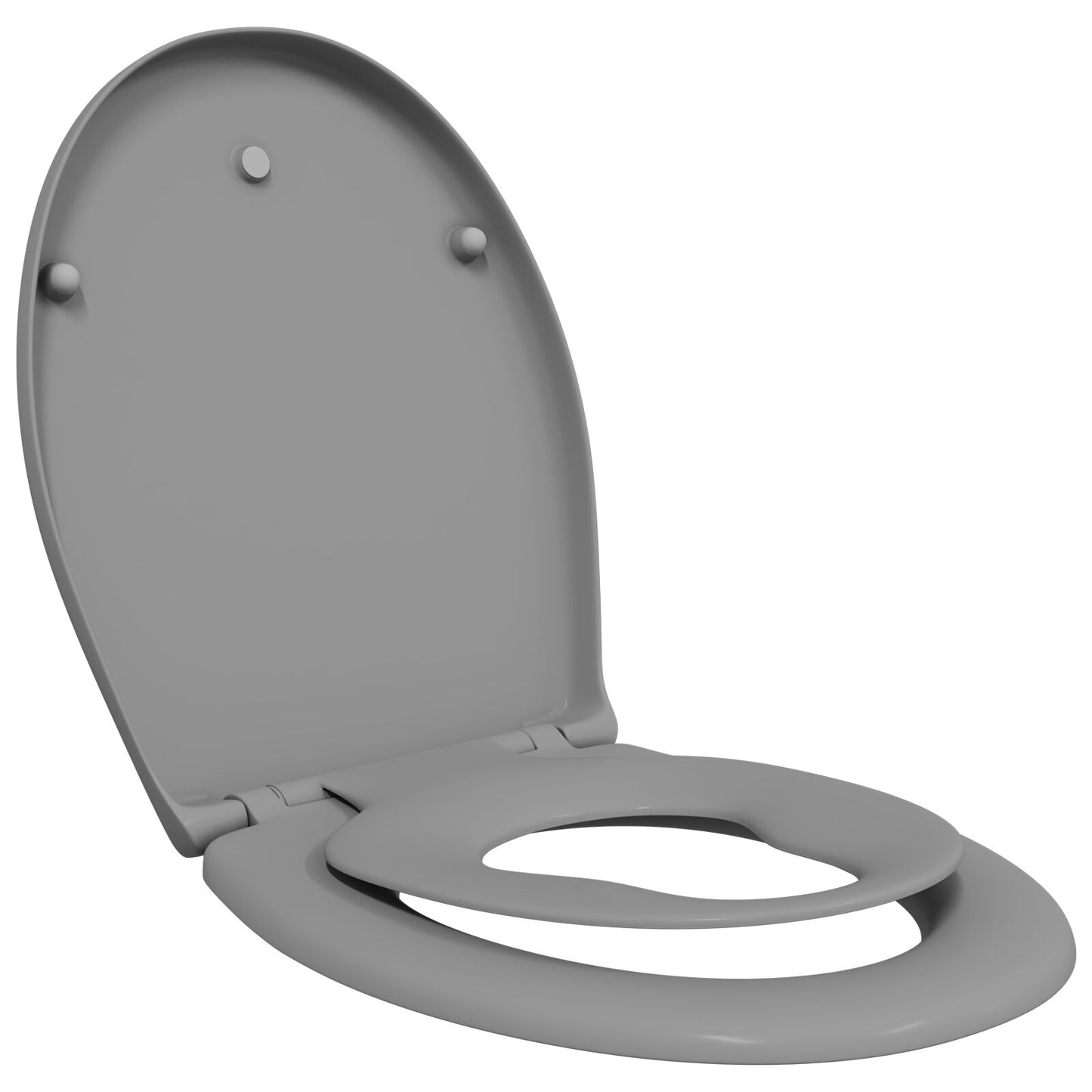 Familie Wc-Bril Met Kindertoiletbril Snelle Ontgrendeling Duroplast Grijs