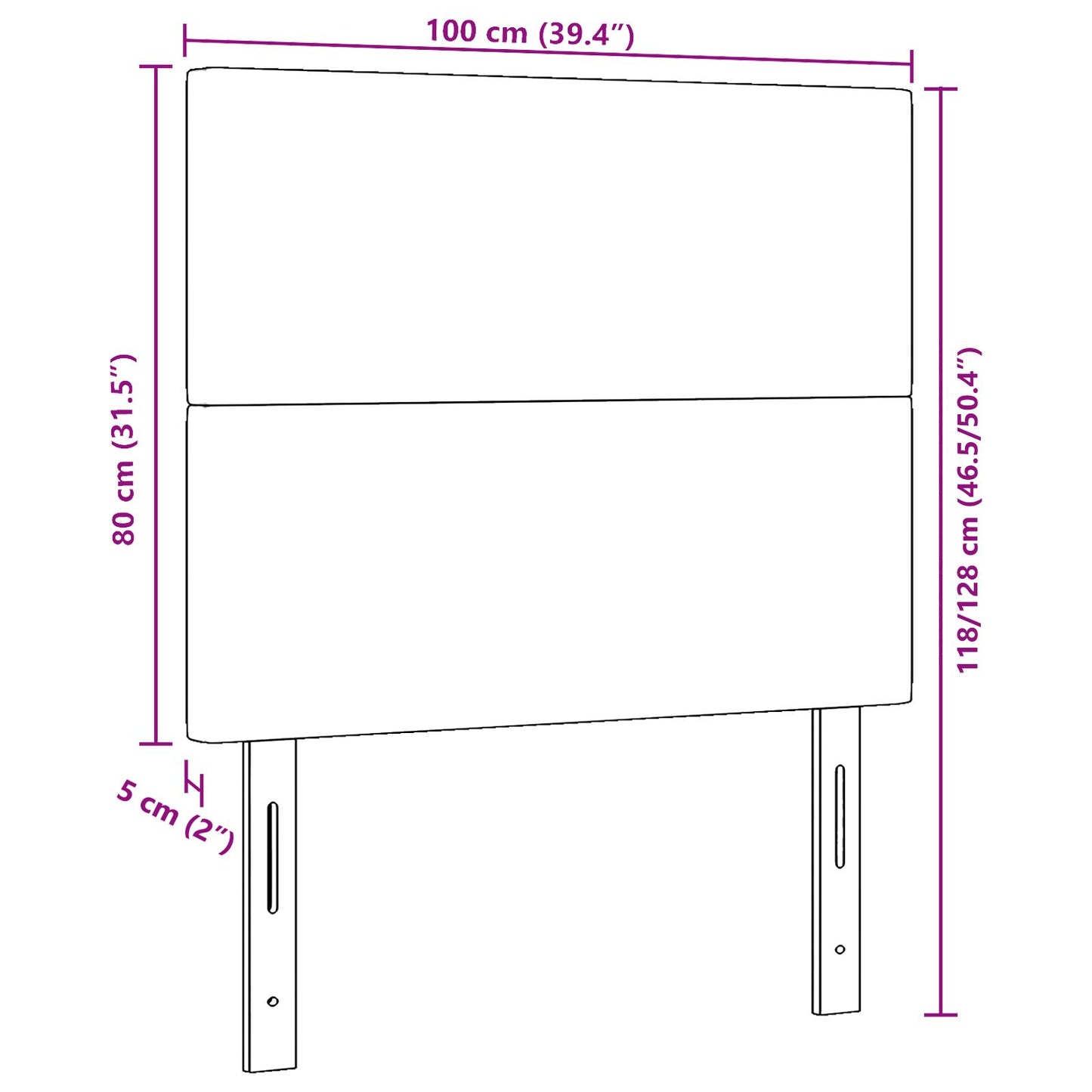 Hoofdbord Eenvoudig Ontwerp Corduroy Stof Crème 100 cm Hoog hoofdbord