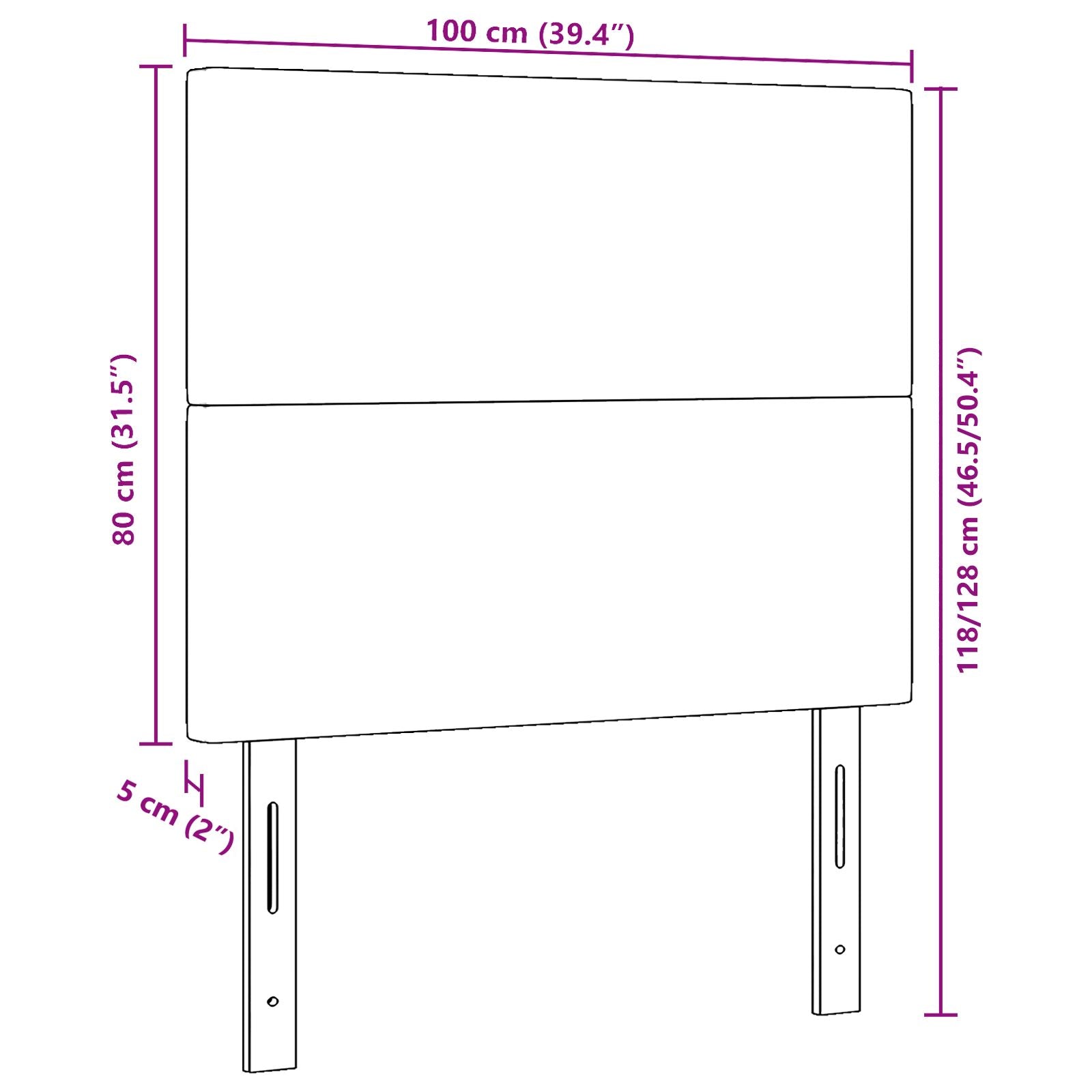 Hoofdbord Eenvoudig Ontwerp Corduroy Stof Crème 100 cm Hoog hoofdbord