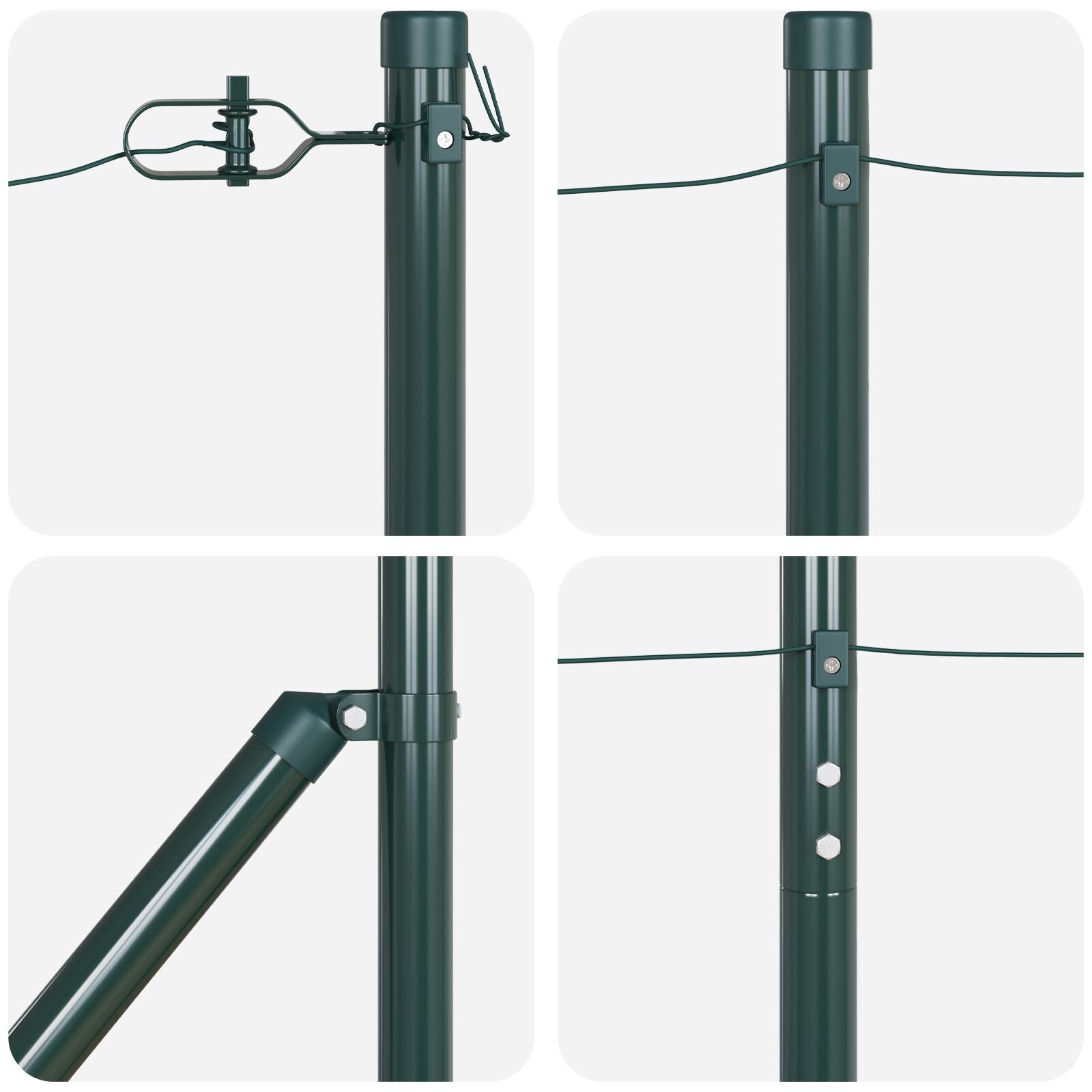 Tuinstaken Met Spijker 26 Stuks Ø32 Mm Gegalvaniseerd Staal Groen 140 cm 26x spike post