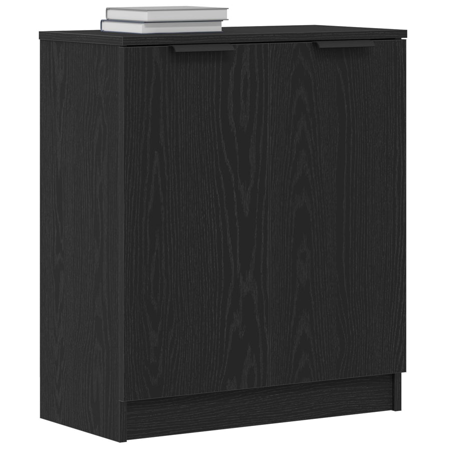 Dressoir Zwart Eiken 60X30X70 Cm Gelaagd Hout