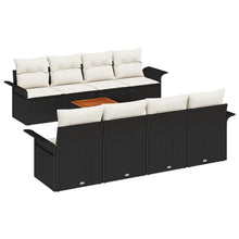 9-Delige Tuin Sofa Set Met Kussens Zwart Poly Rattan Acacia