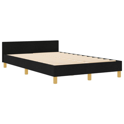 Bed Frame Zwart 120X190 Cm Stof Crème