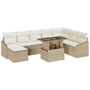 Loungeset tuin 9-delig 8 personen beige