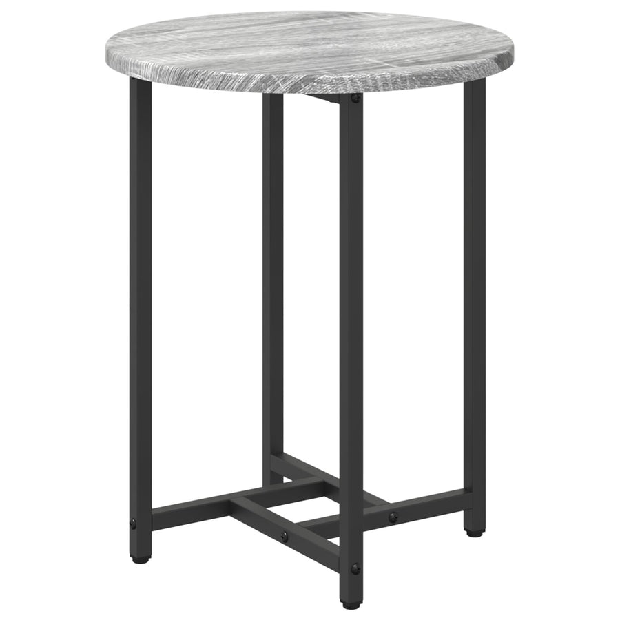 Bijzettafel 2 Stuks Gelaagd Hout En Metaal Grijs sonoma