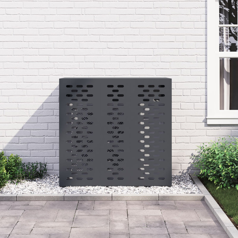 Airconditioner Cover Staal Anthraciet 110 x 50 x 105 cm