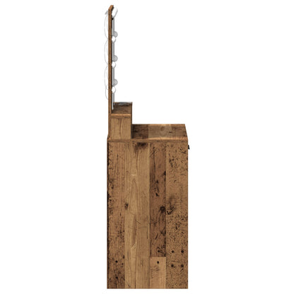 Kaptafel Met Led-Verlichting Oud hout 50 x 41 x 140 cm