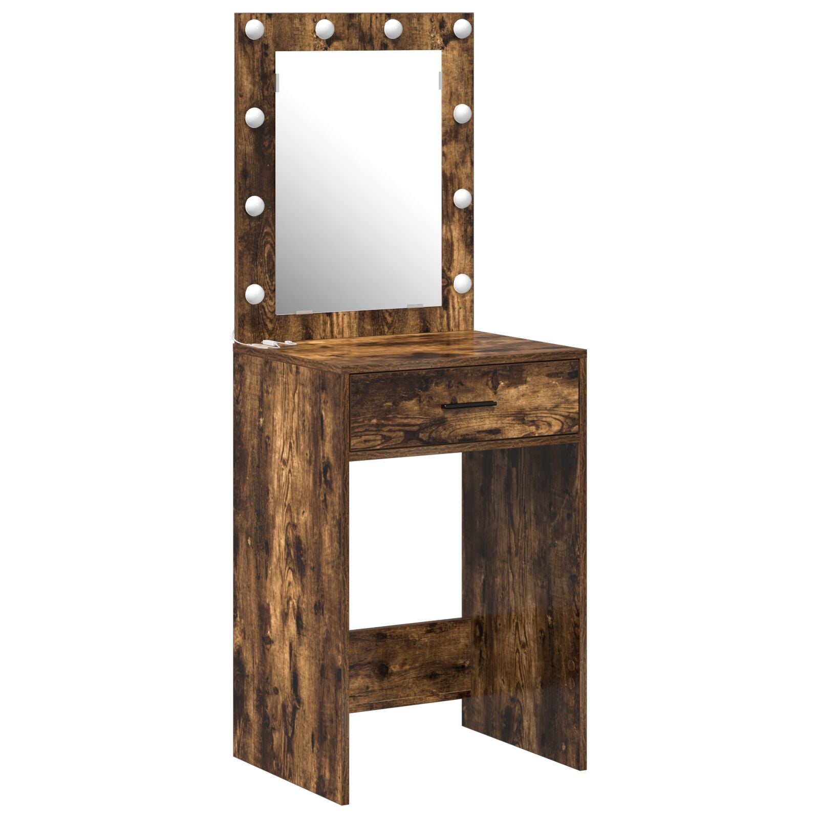 Kaptafel Met Led-Verlichting Gerookt Eiken 50 x 41 x 135 cm