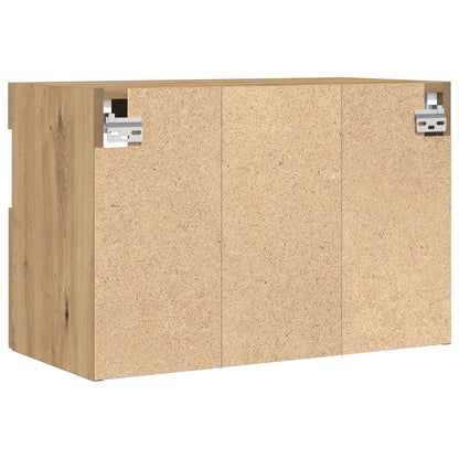 Tv Wandkasten Met Led-Verlichting 2 Stuks Artisan Eiken