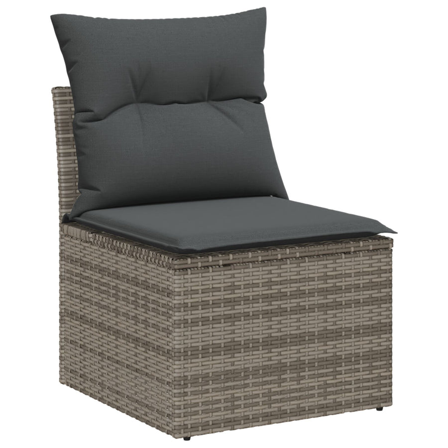 10-Delige Tuin Sofa Set Met Kussens Zwarte Poly Rattan