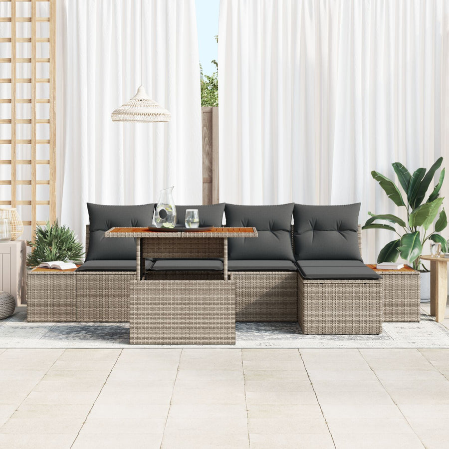 Tuin Sofa Set Set Van 6 Grijs