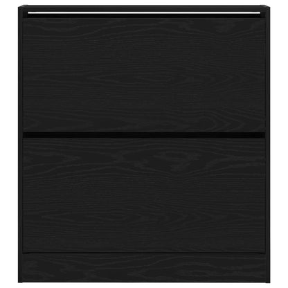 Schoenenkast Met Flip Lade Zwart Eiken 80X21X87,5 Cm