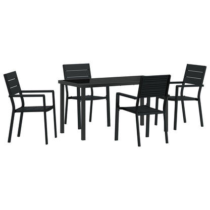 5 Delige Tuin Eetset Zwart Hdpe