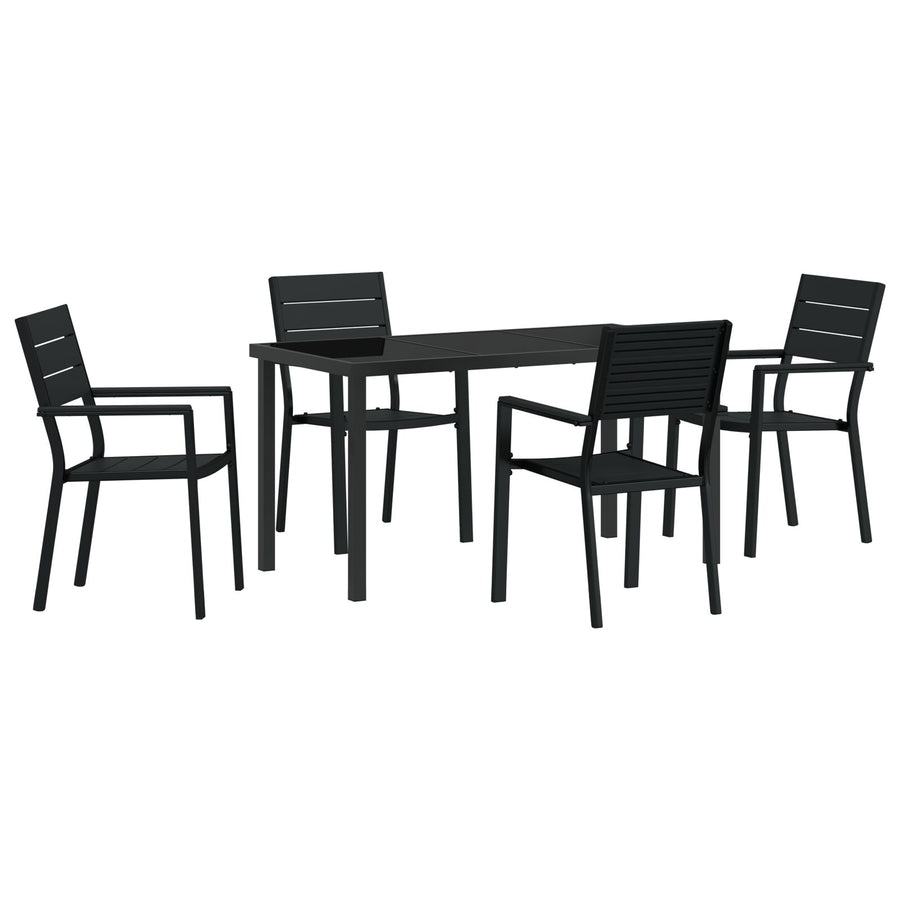 5 Delige Tuin Eetset Zwart Hdpe