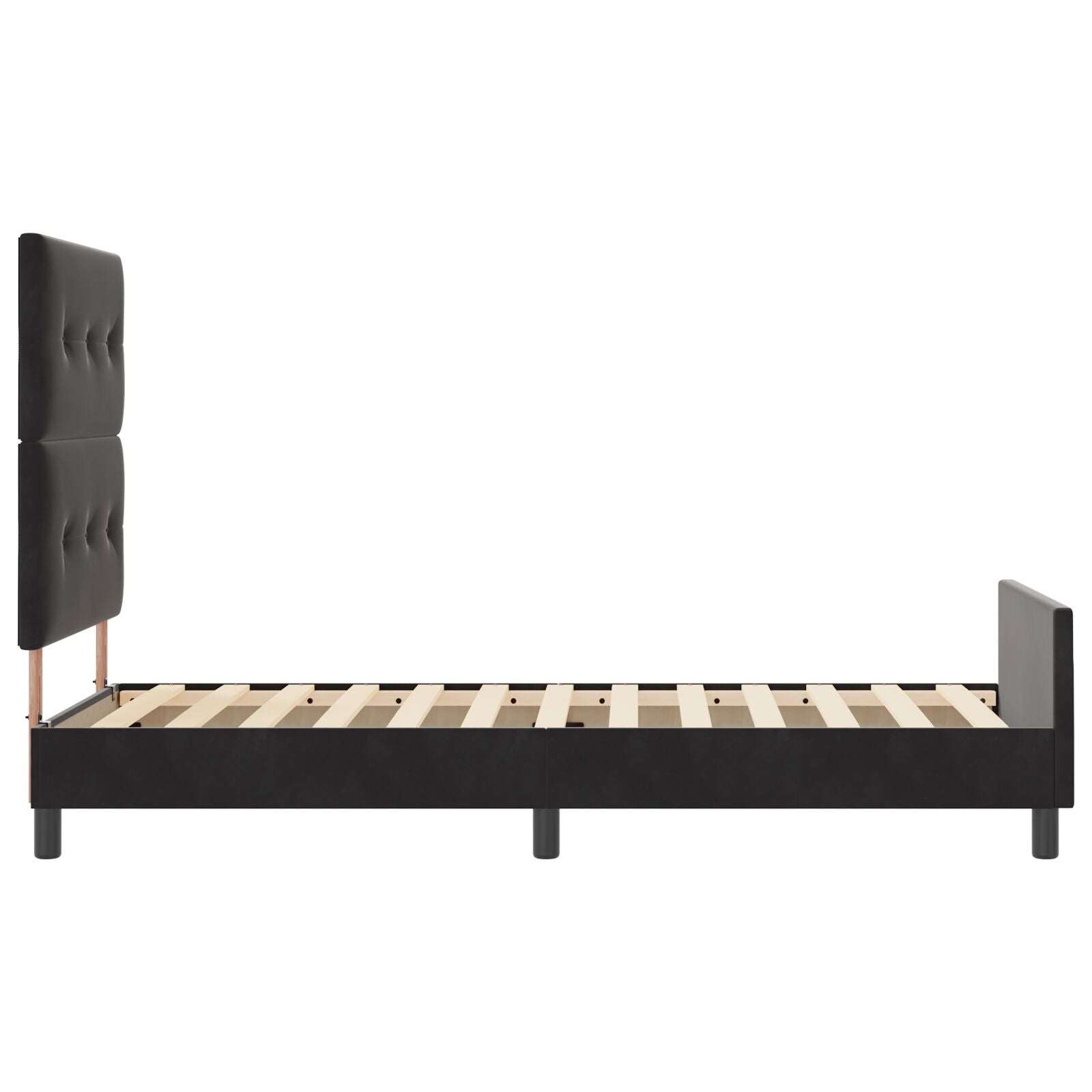 Bedframe Zwart 80X200 Cm Velvet Crème