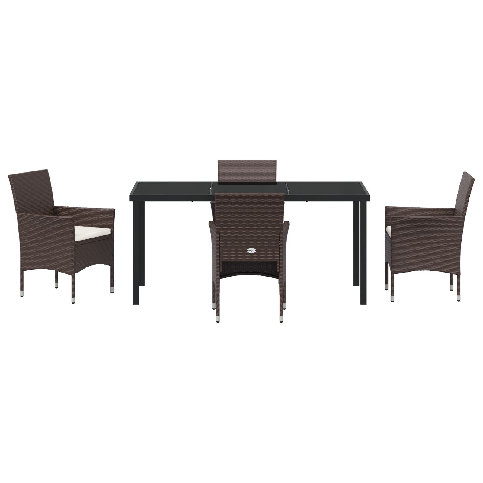 5-Delige Tuindining Set Bruin Poly Rattan