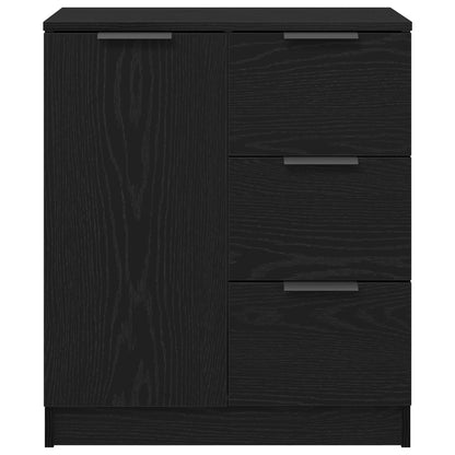 Zwart Eiken Dressoir 60X30X70 Cm Gemaakt Van Bewerkt Hout