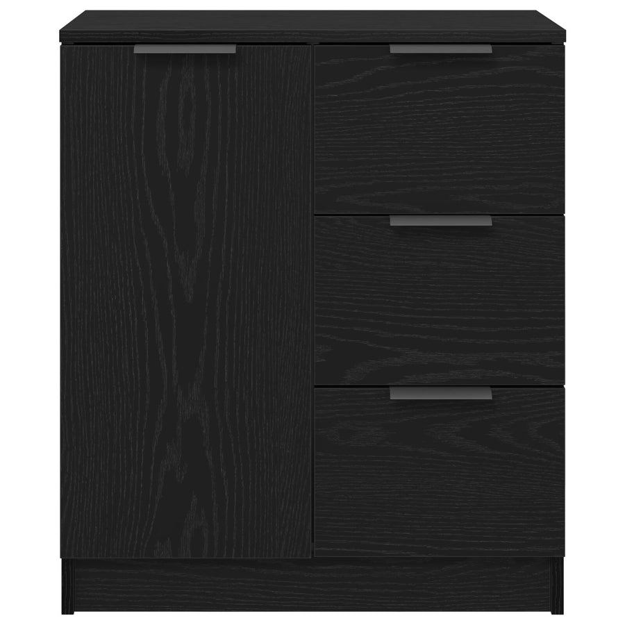 Zwart Eiken Dressoir 60X30X70 Cm Gemaakt Van Bewerkt Hout
